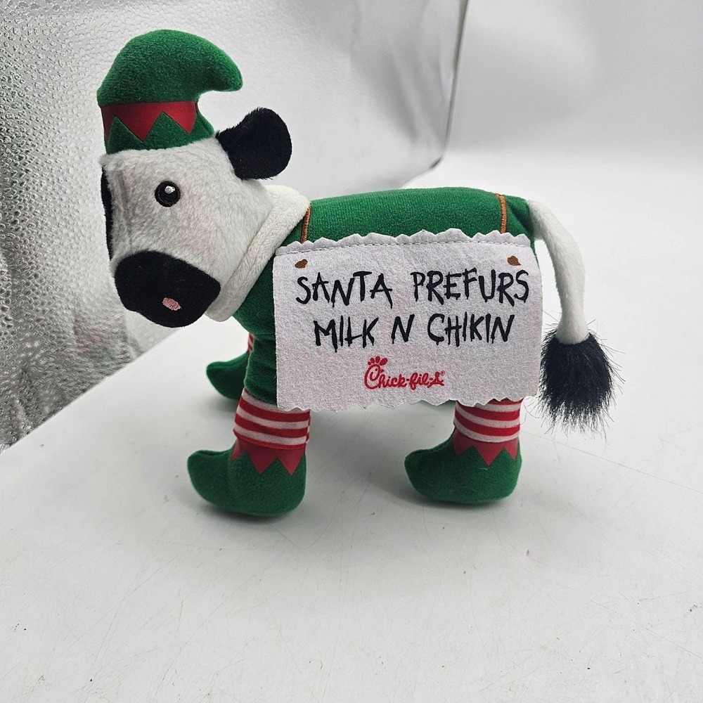 Chick-fil-A Cow Plush Christmas Elf Santa Prefurs Milk N Chikin Holiday CFA